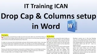 How to use Drop Cap and Columns setup in MS Word ? | IT Training ICAN | #msword #canepal #2025
