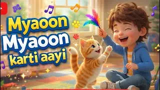 Myaoon Myaoon Karti Aayi 🐱 | Pyari Billi Mausi Song | New Hindi Rhymes 2026 #cartoon #cat #billi #ai