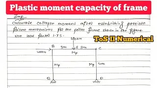 Plastic moment capacity of frame structure | ToS II Numerical | Old question Solution 