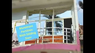 Aluminum Balcony Partition || With Siliding Door || ivory color || Full Detail