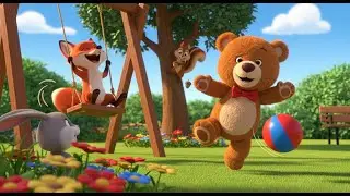 Teddy Plays on the Swing Song | Fun Playground Rhyme for Kids | Nursery Rhymes & Songs for Children