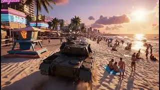 [NEW] GTA 6 LEAK: Military Tank DESTRUCTION on Vice Beach! 😱🔥