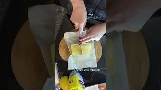 Baking butter hack: score 500g butter brick into quarters for easy measuring next time you bake 🧈 ✨