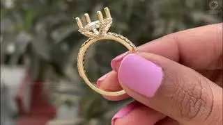 Semi Mount Solitaire Accent Ring @ouros jewels