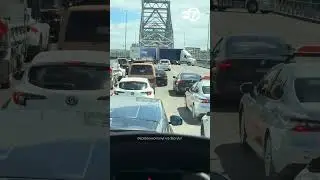 Bizarre Moment Truck Blocks Traffic on 6-Lane Bridge to Perform U-Turn