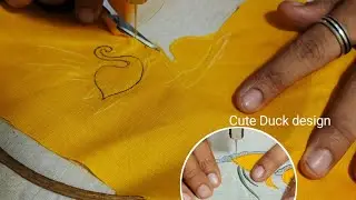 Cute duck embroidery bedsheet design | Machine embroidery bed sheet designs