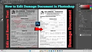 How to Repair & Edit Damage Document in Adobe Photoshop | Edit Text | Remove Text | Document Clear..