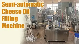 🥛 Semi Automatic Cheese Oil Filling Machine | Custom Dairy Packaging Solution#packagingsolutions