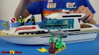 Lego Scuba Diving Minifigures, Swordfish and Treasure | Lego City Diving Yacht 60221