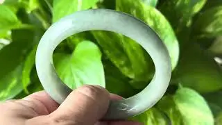 Translucent Myanmar Jade Bangle | 56.7 mm | Half Round Cut | Fine