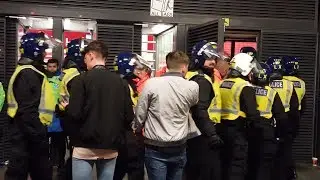 Arsenal v FC Cologne - Riot Police Enter Emirates Stadium