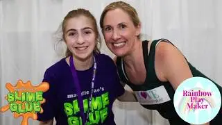 Maddie Rae collab with Rainbow Playmaker- making slime at Play Fair NYC