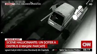 Şofer filmat c&acirc;nd loveşte opt maşini parcate pe o stradă din Sibiu. Poliţiştii &icirc;ncearcă să &icirc;l prindă