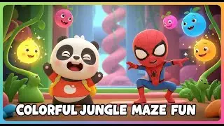 Join Bao the playful panda and Spider-Kid Funniest Jungle Maze Journey for Kids! - Kids Animation