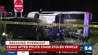 Six injured after suspect hits police cars, crashes during pursuit of stolen vehicle in Bridgeton...