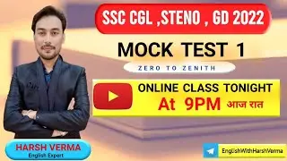 MOCK TEST 1 FOR SSC CGL STENO GD ,English With Harsh Verma
