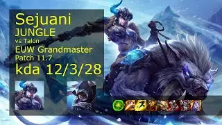 Sejuani Jungle vs Talon - EUW Grandmaster 12/3/28 Patch 11.7 Gameplay