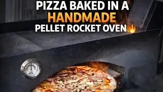 Pizza Baked in a Handmade Pellet Rocket Oven 🔥