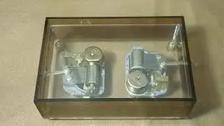 VINTAGE DUAL 18 NOTE MOVEMENT CLEAR MUSIC BOX 