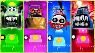 coffin dance - Mcqueen Giant vs Helikopter Thomas vs Monster Truck vs Apocalypse Truck | Tiles HOP🚁🚁