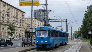 Поездка на трамвае Татры-Т3 (МТТЧ) СМЕ №30166+30167 №6 м.Сокол-Братцево