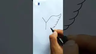 Flying Bird Drawing With Letter | Easy Drawing #shorts #art #howtodraw #tipsclub
