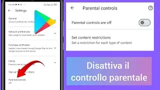 come disattivare il PIN del controllo parentale su Google Play Store