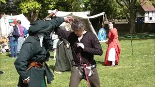 Medieval period dagger combat, demonstrated by The Company of Exiles, at the Avoncroft Museum