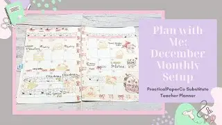December 2025 Monthly Setup ft ReddHeadStickers // PracticalPaperCo Substitute Planner