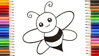 How to Draw A Bee For Kids || Honey Bee Drawing || Jojee Kids Drawing