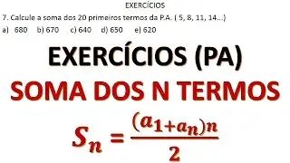 PROGRESSÃO ARITMÉTICA (SOMA DOS TERMOS)