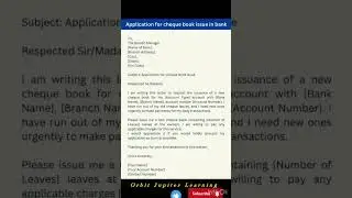 Bank Application For Issuing Cheque Book As Old One Is Fully Used
