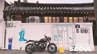 Boot Cafe in Seochon(서촌), SEOUL, Triumph T100