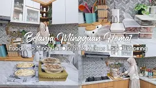 Belanja Mingguan Hemat | Kegiatan Ibu Rumah Tangga | FoodPrep Untuk 1 Minggu | Unboxing Cemilan Enak