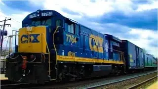 CSX Ex Conrail SD40-2 and CSX Safety train.