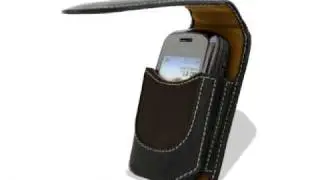 Carrymobile Leather Case for Pantech Matrix C740 - Pouch Holder Type (Black)