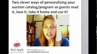 How to personalize a benefit auction catalog so guests take it home and use it