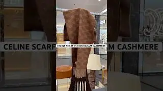 CELINE SCARF IN MONOGRAM CASHMERE LIGHT CAMEL/ BEIGE COLOR #celine #celinebag #luxurybag #bag