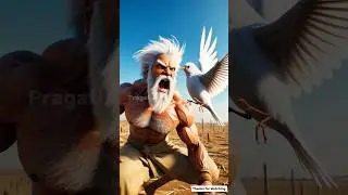 Hungry farmer eats all the watermelon and throws the Sparrow out of the house😭 #ai #sparrow  #farmer