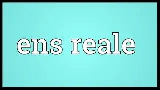 Ens reale Meaning