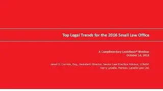 Top Legal Trends in 2016 for Small Firms