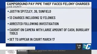 Campground pay pipe thief faces felony charges in Luce County