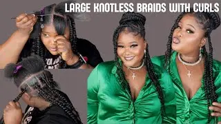 Watch me do my own large knotless braids