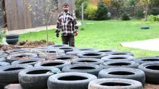 Taluz de anvelope cu pamant compactat la Green Mogo
