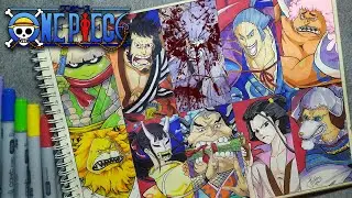 Drawing NINE RED SCABBARDS One Piece - Cara menggambar 9 Red Scabbards