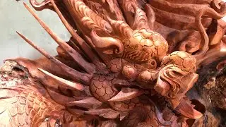 Amazing Asian Dragon Wood Carving Part 1 | Woodworking art