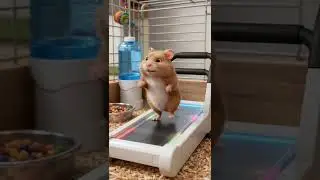 The little hamster is running on the mini treadmill. #ai #weryai #cute #hamster #funny #run #sports