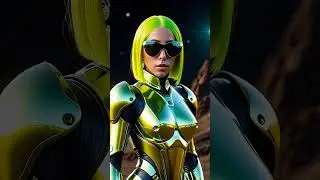 NEON CYBORG LADY GAGA ON THE PLANET CERBION #cyborg