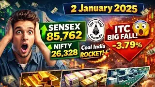 Sensex 85,762 | Nifty 26,328 🚀 Coal India 7% Up, ITC Big Fall | 2 Jan Market Update