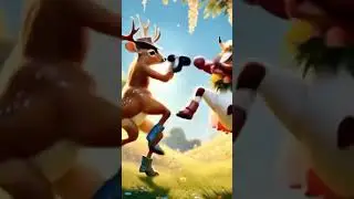 A cow and deer fight each and other #aiproduction #aivideo #featureanimation #youtubeshorts #shorts